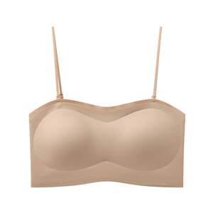 Sanfumei Back Bra 2026 Summer Thin Liquid Foundation Backless Invisible Seamless Gathered Spaghetti Straps Tube Bra