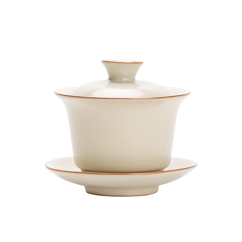一品仟堂三才盖碗陶瓷功夫茶盖碗大码白瓷茶碗家用单个高档茶杯-Taobao 