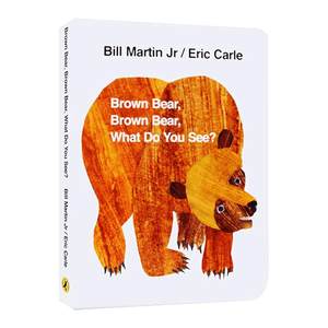 
Free audio original English version brown bear What Do You See picture book Eric Carle Grandpa Eric Carle Brown Bear Enlightenment Cognition Animal English Board Book for Young Children
