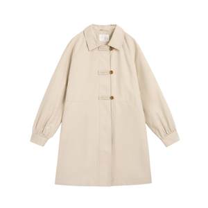 
Zihan mid-length lapel windbreaker for women in autumn 2025 new Japanese simple casual commuter single-breasted jacket