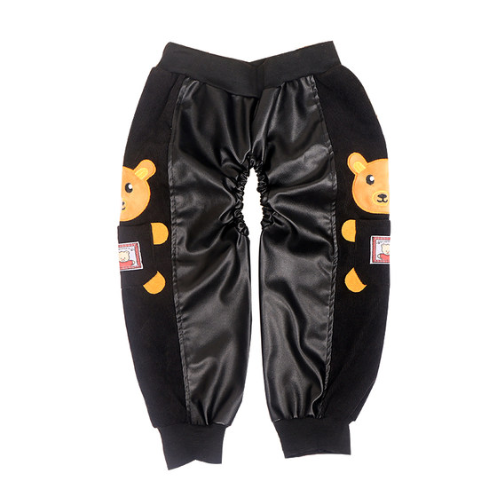 Autumn and winter new baby diaper leather pants baby waterproof leather pants children's opening urine pants, boys and girls wearing pants