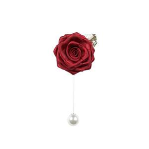 The new trendy needle padding flower roses suit shirt red breast flower Korean version of men and women flowers handmade brooch