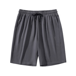 
2025 new summer ice silk shorts men's casual pants thin loose five-quarter pants running black sports shorts