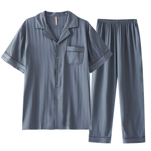 
Men's pajamas summer ice silk short-sleeved trousers men's spring and autumn home clothes thin summer silk 2026 new style
