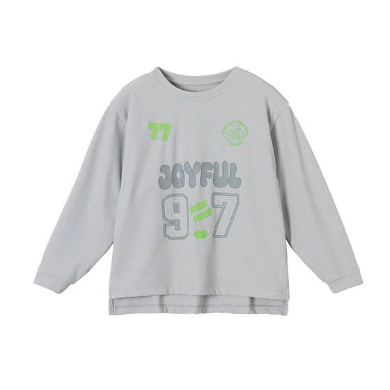 
Kindergarten Baby Autumn Fluorescent Letter Sports Long Sleeve Yoona's Mom Boys Spring and Autumn Tops Children's Fashion T-Shirts
