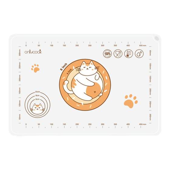 
onlycook transparent silicone kneading mat maternal and infant food grade rolling pin and dough mat set flour mat panel