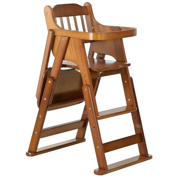 
Baby dining chair multi-function foldable solid wood dining chair