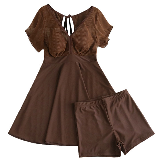 Women's Swimsuits and Hot Springs 2025 New Split Skirt Style Large Breast Fat mm Large Size Belly Slimming Conservative High-end Winter