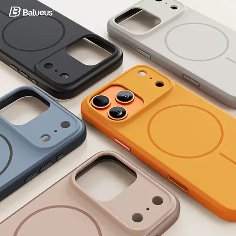 Balueus Mag-Ring Minimalist Two-Tone Matte Phone Case for iPhone 17, 16, 15, 14 and 13