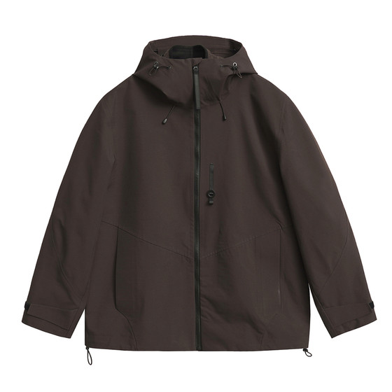 
Original 2025 Autumn Men's Jacket Hooded Parka Casual Brown-Red Pocket Jacket Top