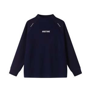 
andtime American German velvet warm outdoor semi-high round neck long-sleeved cycling fitness training running T-shirt sportswear