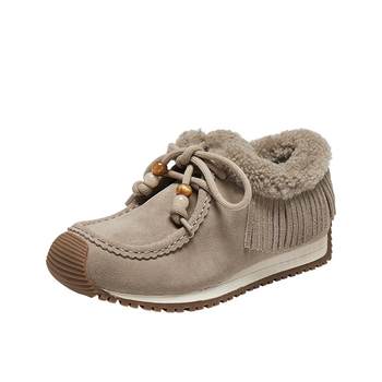 
Scatto retro furry shoes plus velvet warm deep-mouth shoes