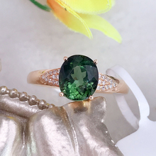 Явия (ювелирные изделия) Ювелирные изделия, простое модное натуральное турмалиновое кольцо 2.1CT, 18K с алмазом инкрустации