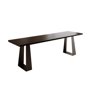 
Modern simple black solid wood desk home living room rectangular large table office study computer desk and chair set