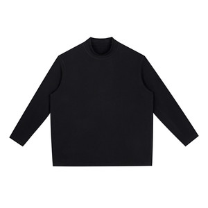 
Half Mode Velvet base shirt for men's half high neck loose plus fat plus larger autumn and winter warm long-sleeved T-shirt base shirt foundation