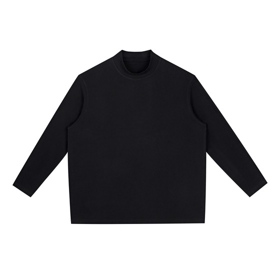 
Half Mode Velvet base shirt for men's half high neck loose plus fat plus larger autumn and winter warm long-sleeved T-shirt base shirt foundation