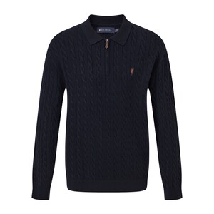 
POLOWALK men's sweater 2025 autumn and winter new lapel slim half zipper cable knit inner top