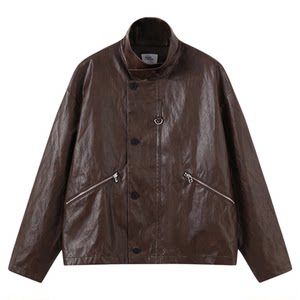 
MOSEALAND autumn and winter new MK3 jacket pu leather jacket men's gold label P cotton cotton coat retro minimalist stand collar jacket