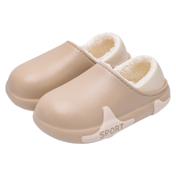 
Waterproof cotton slippers for men, winter indoor home, 2025 new home warm anti-slip bag, winter cotton shoes for women