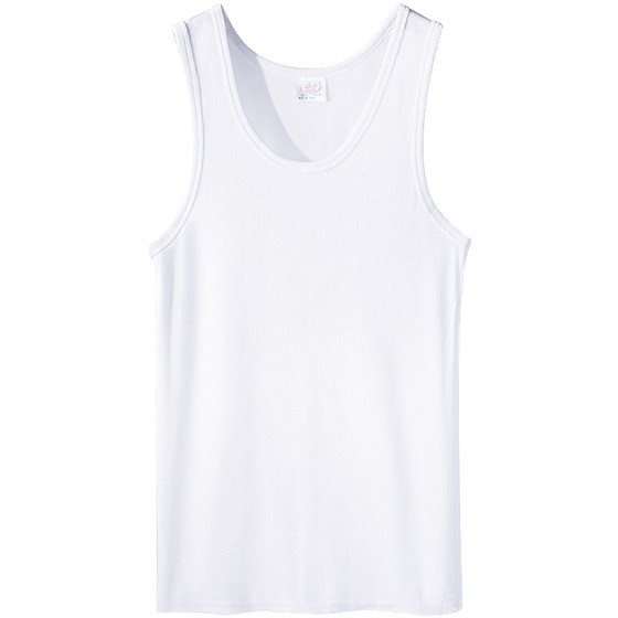 
Langsha men's pure cotton vest men's sports slim thick thread high elastic fitness men's base 100% full cotton