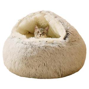 Cat's nest Winter warm and semi -closed cat sleeping cat bed Pet net red princess bed winter dog nest supplies
