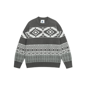 FORNINES national trend Christmas sweater men and women autumn and winter couple sweater loose red American base sweater
