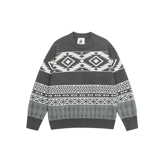 FORNINES national trend Christmas sweater men and women autumn and winter couple sweater loose red American base sweater
