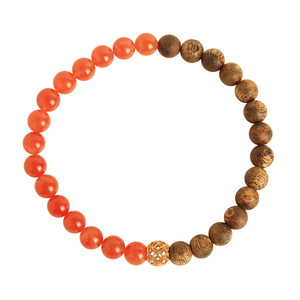
Natural Nanhong sinking water-grade Qinnan agarwood bracelet for women, sandalwood sandalwood mood stabilizing red agate national style bracelet