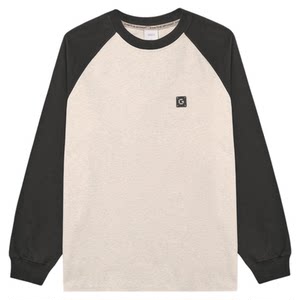 
GWIT American retro splicing contrasting color spring and autumn trendy top sports T-shirt base shirt heavy long-sleeved T-shirt men