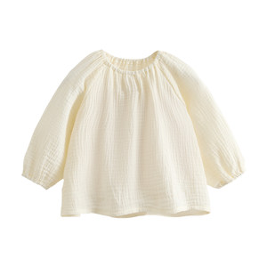 
enhennbaby baby round neck top 2026 autumn new girls long-sleeved T-shirt boy baby pure cotton base