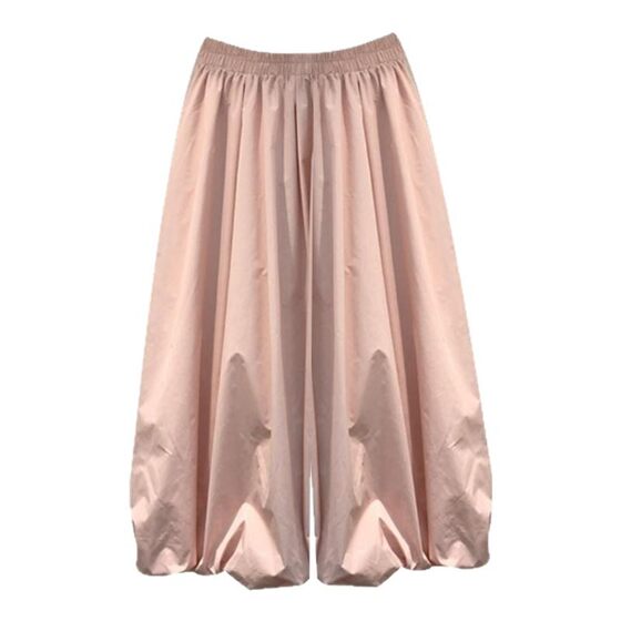 
Pink bud culottes plus size women's fat mm slimming belly-covering summer long culottes with drapey nine-point lantern wide-leg pants