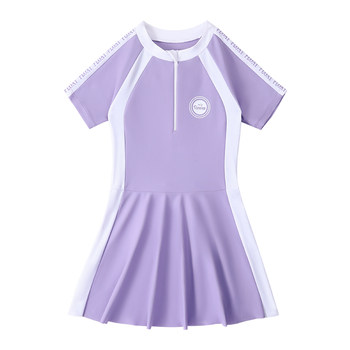 Children's swimsuits, girls, sun protection, one-piece 2025 new swimsuits, medium-sized, big children, summer baby princess swimsuits
