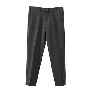 LUUD 2026 spring and summer solid color tapered 9-point trousers for men, British style, iron-free, slim-fit, small-leg pants, casual pants