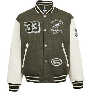 SEASON HIGH men's NFL joint spring woolen coat 2026 trendy Eagles patchwork color coat
