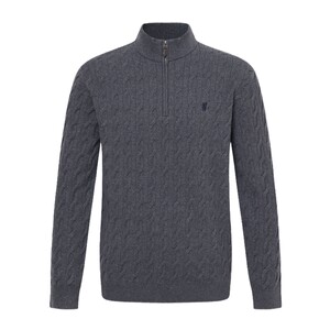 
POLOWALK sweater 2025 winter new business casual core-spun yarn men's half zipper cable pullover inner wear