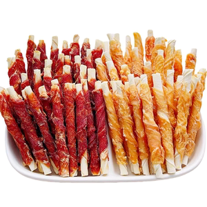 
Cute and cool pet food dog snack chicken duck meat wrap innocent cowhide curl teeth grinding stick dog bite rubber bite resistant