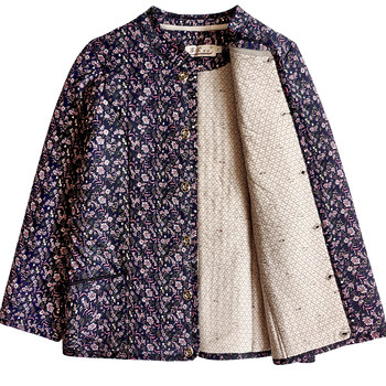 
Old mother's extra large size soft, elastic, thin and light camel hair cotton-padded jacket