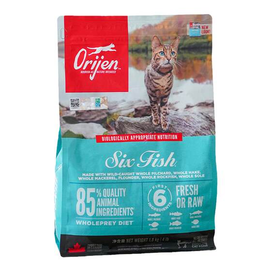 
Home Cat Sauce Orijen Original Hunting Desire Six Kinds of Fish Cat Food Adult Kitten Cat Food Whole Cat Food 1.8kg