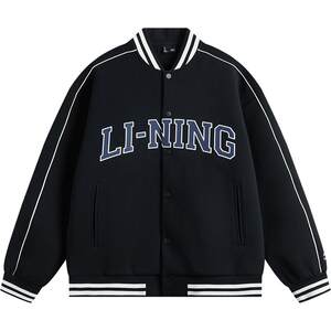 Li Ning Baseball Uniform Men's Spring Official American Couple Sweater Retro Loose Top Sports Jacket Coat for Women