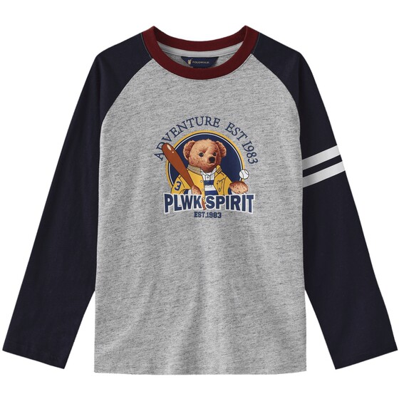 
[100% cotton] POLOWALK children's clothing boys' T-shirt 2026 spring and summer new round neck thin long-sleeved bottoming shirt