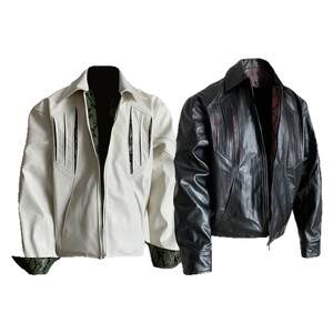 Snake Year leather jacket retro cleanfit spring and autumn jacket PU leather thin casual men's lapel jacket top
