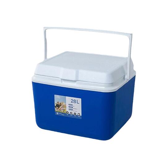 Borsa termica con ruote, grande, isolante, pieghevole, a prova di perdite, portatile, con cornice rigida, per campeggio, picnic, spiaggia, viaggi (blu, ruote da 3,6 cm