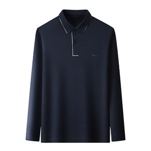 Romonjia's thickened POLO long -sleeved T -shirt men's autumn and winter business casual skin -friendly warm top bottom shirt
