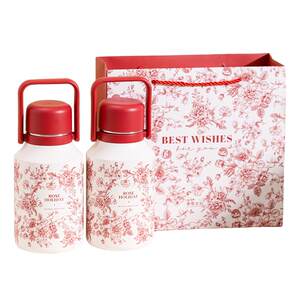 
Modern Housewife Rose Holiday Thermos Large Capacity Kettle Wedding Dowry Pair of Red Women's Water Cups Thermos