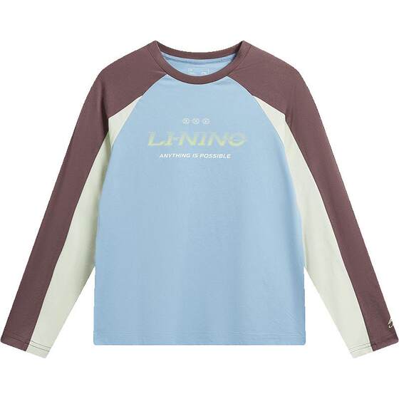 
Li Ning children's clothing long-sleeved T-shirts for men and women, small and big children's sports life series loose spring casual knitted children's clothing