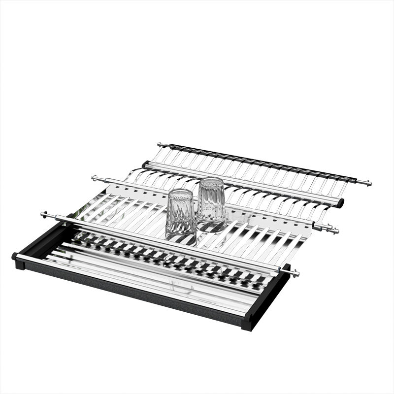Kitchen Cabinet Built-In Storage Rack Stainless Steel Dish Rack In ...