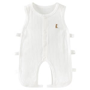 
Tongtai baby jumpsuit summer pure cotton baby clothes children's harem sleeveless pipa clothes open crotch climbing clothes jacquard