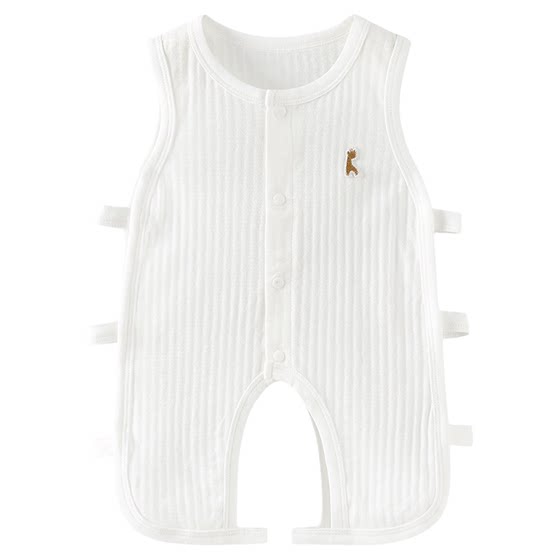 
Tongtai baby jumpsuit summer pure cotton baby clothes children's harem sleeveless pipa clothes open crotch climbing clothes jacquard