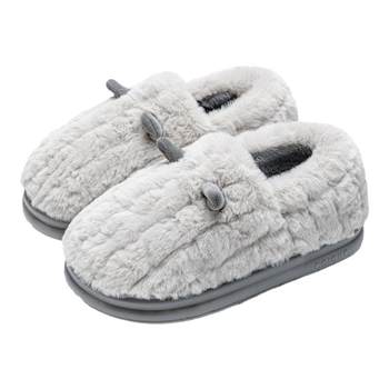 
Plush couple plush warm cotton slippers for women