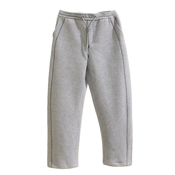 
Hugely thick! High weight double-sided warm velvet! 3D three-dimensional cutting! Men's and women's outdoor windproof thickened straight sweatpants